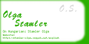 olga stamler business card